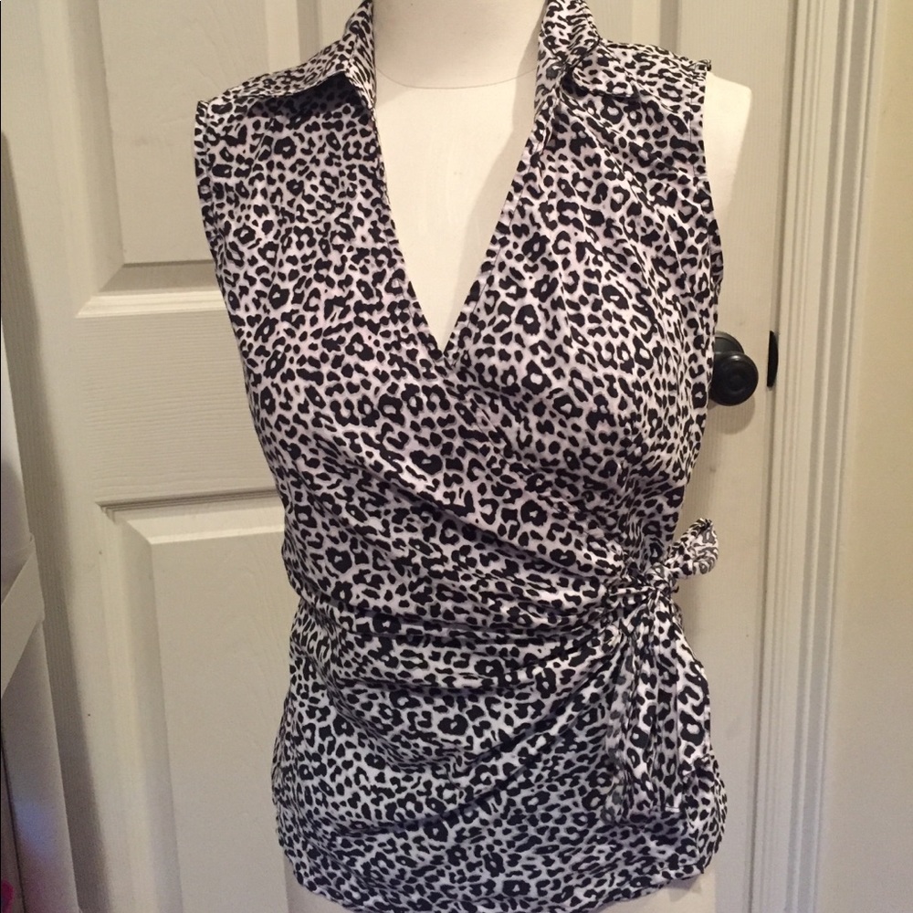 Vintage Express cheetah wrap top