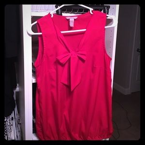 Red banana republic blouse shirt top with bow S