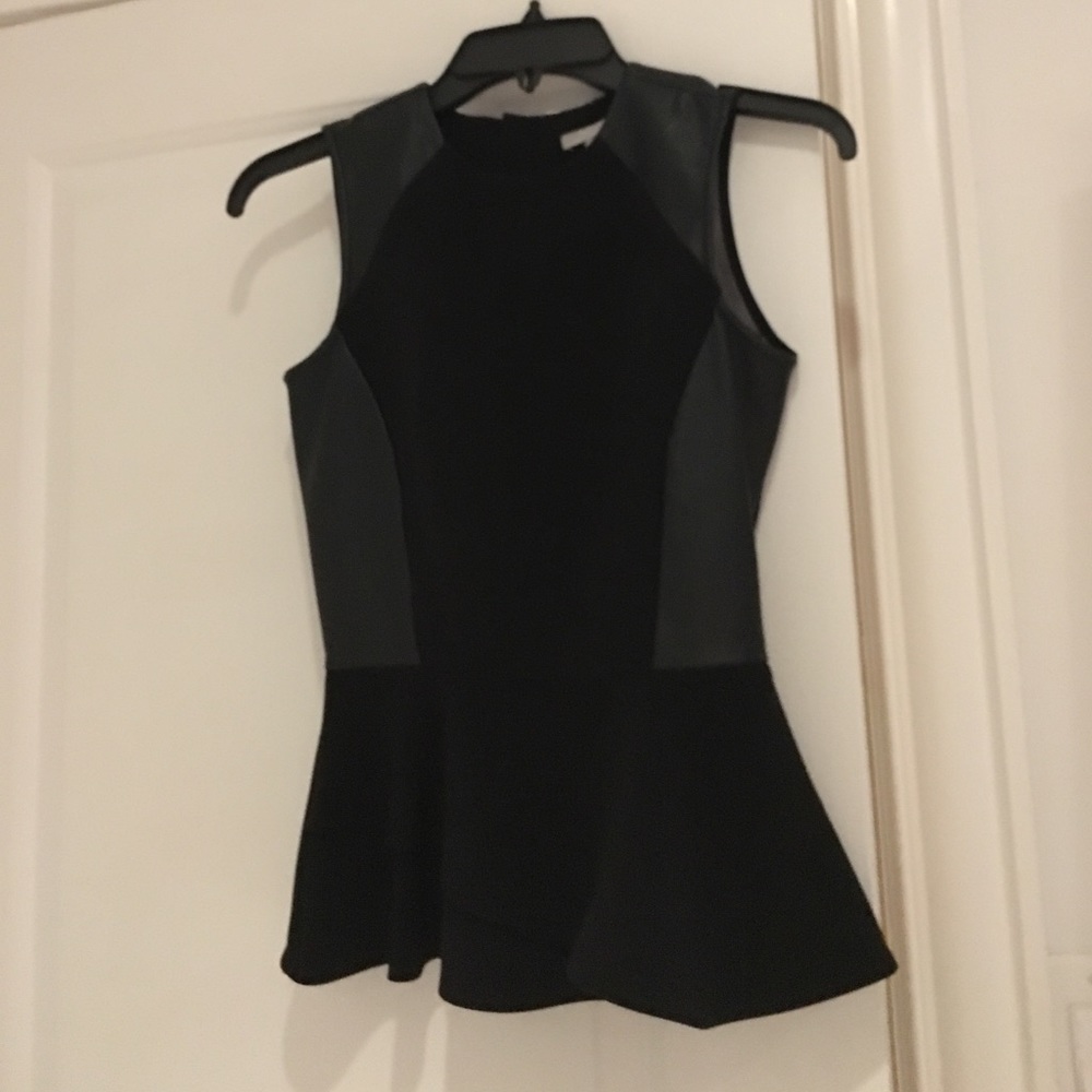 Black going out top with faux leather