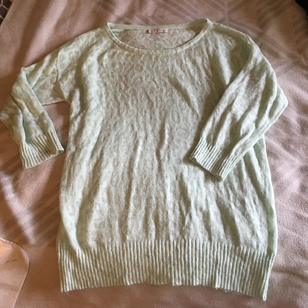 Mint leopard print sweater