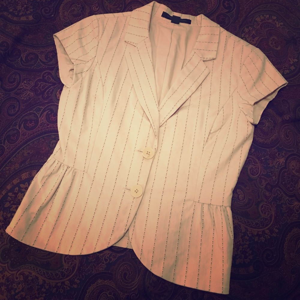 Cap Sleeved Khaki Blazer