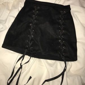 Black suede skirt
