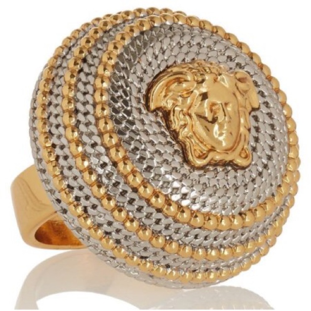 Versace two tone rope ring