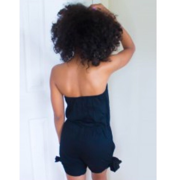 New Women's Cute Strapless Elastic Waist Romper - Picture 3 of 4