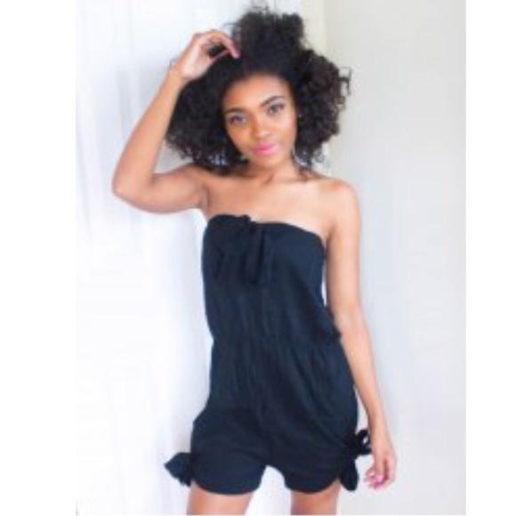 New Women's Cute Strapless Elastic Waist Romper - Picture 4 of 4
