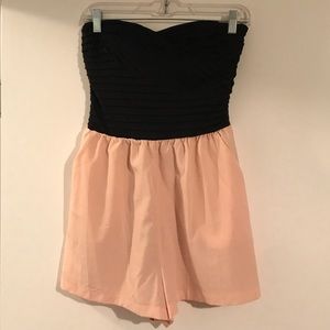 Black and peach Romper