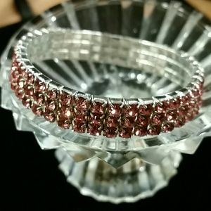 Pink rhinestone bracelet