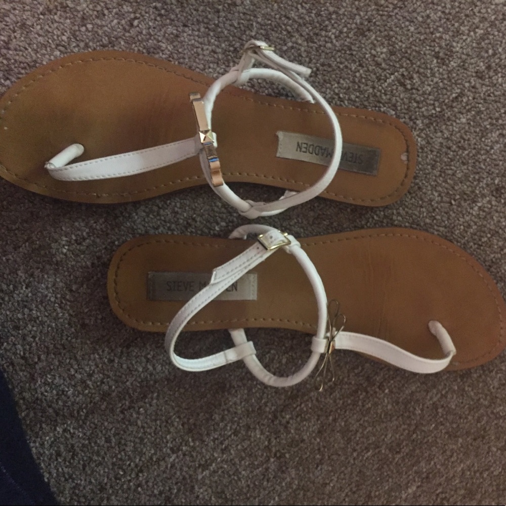 Steve Madden White Bow Tie Sandals