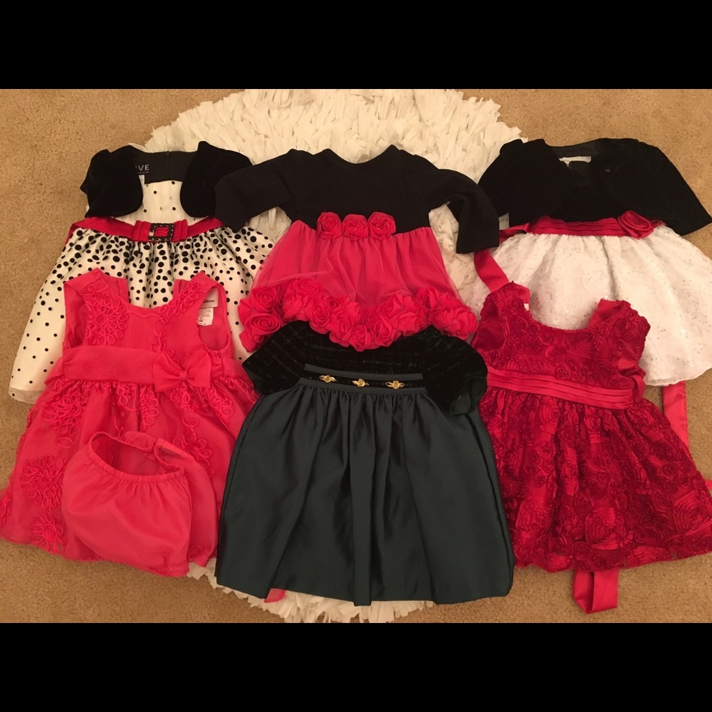Bundle - 6 Baby Girls' Holiday/Formal Dresses