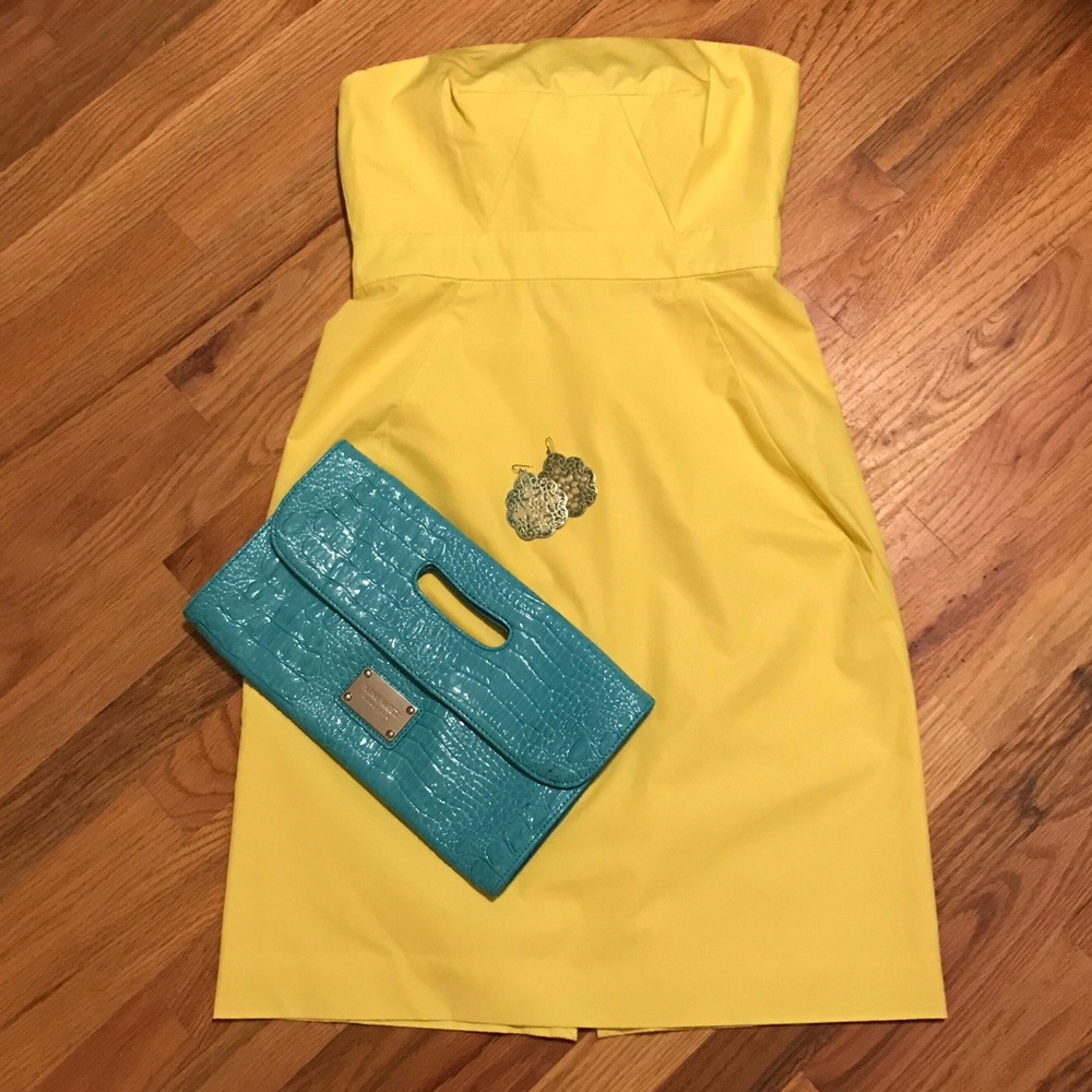 J. Crew Lemon Yellow Strapless Ashley Dress NWT