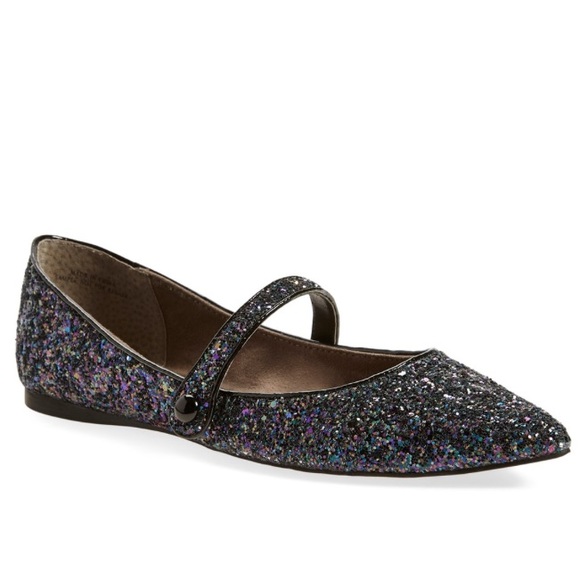 BP. 'Maribel' Mary Jane Glitter Flats - Picture 1 of 4