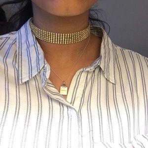 Gold Choker With Rhinestones