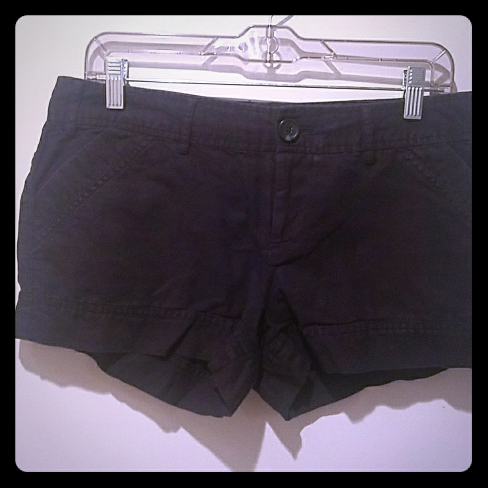 Black linen/cotton shorts