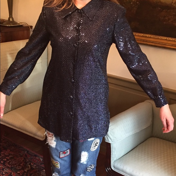 Disco style 1970's sequin shirt - Picture 2 of 3