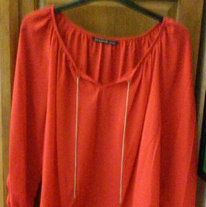 Red Blouse with gold chain