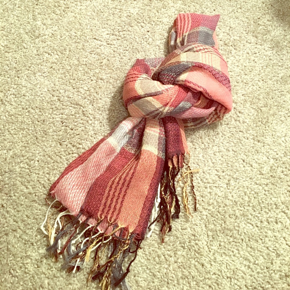 Pink Plaid Scarf