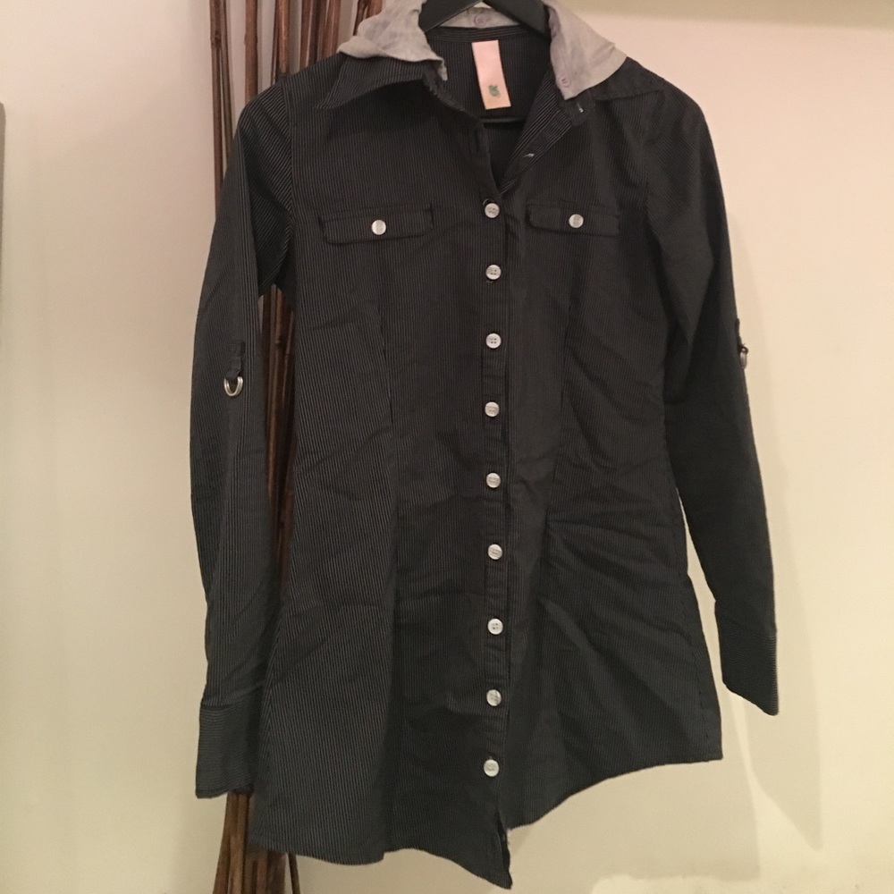Cute hooded button up