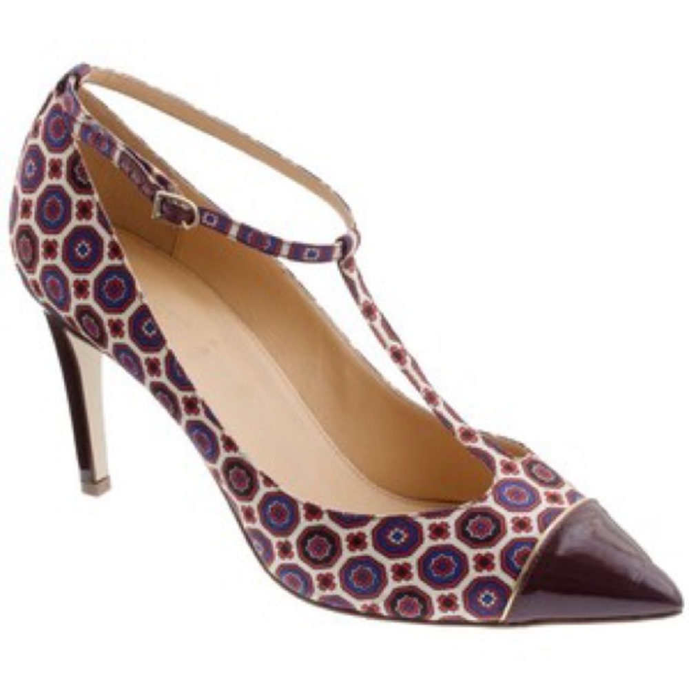 J. Crew Everly cap toe T-strap pumps