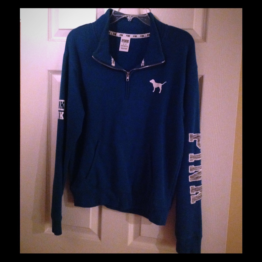 PINK Victoria's Secret blue half zip