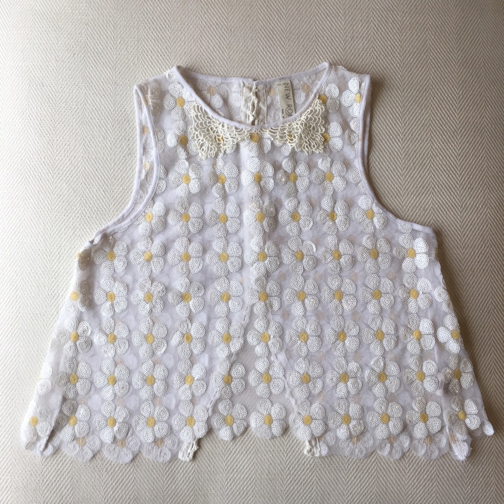 Free People Daisy Sequin Top