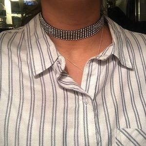 Black Choker With Rhinestones