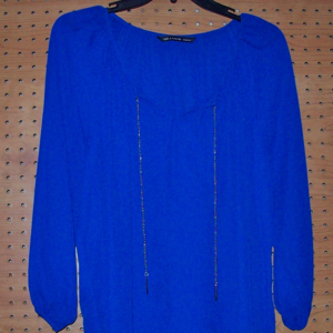 Blue Blouse with chain detail