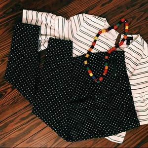Banana Republic Sloan Crops Pants B&W Polka Dot