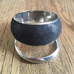 Black and Silver Bangles
