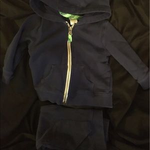 Dark blue hoodie with matching sweat pants