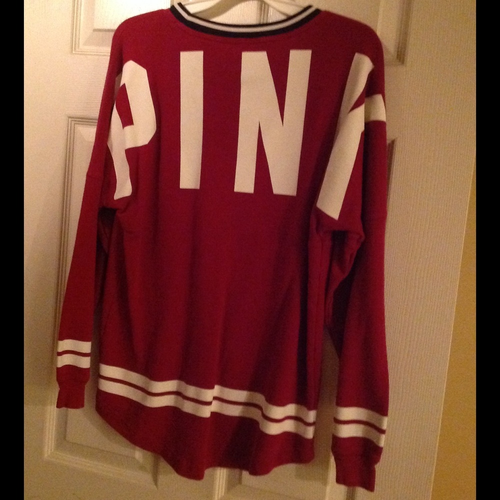 PINK VICTORIAS SECRET red long sleeve top