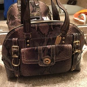 Coach Miranda Printed Python Satchel.