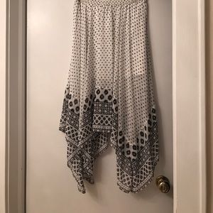 Black and white handkerchief skirt