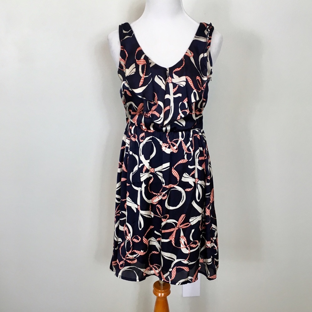 H&M patriotic red, white & blue bow ruffle dress