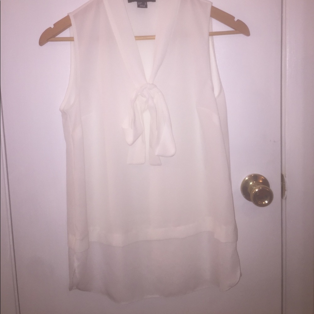 Never worn! Sheer Ivory Blouse with Bow