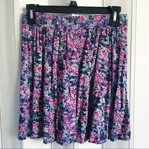Floral button skirt