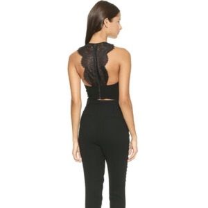 Alice + Olivia Black Lace Back Wolla Crop Top Sz6