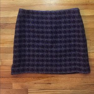 [J. Crew Factory] Tweed Wool Purple & Brown Skirt