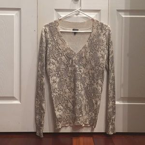 Express V neck embellished sweater size M