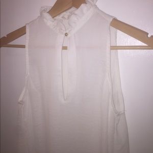 Sheer ruffled collar blouse