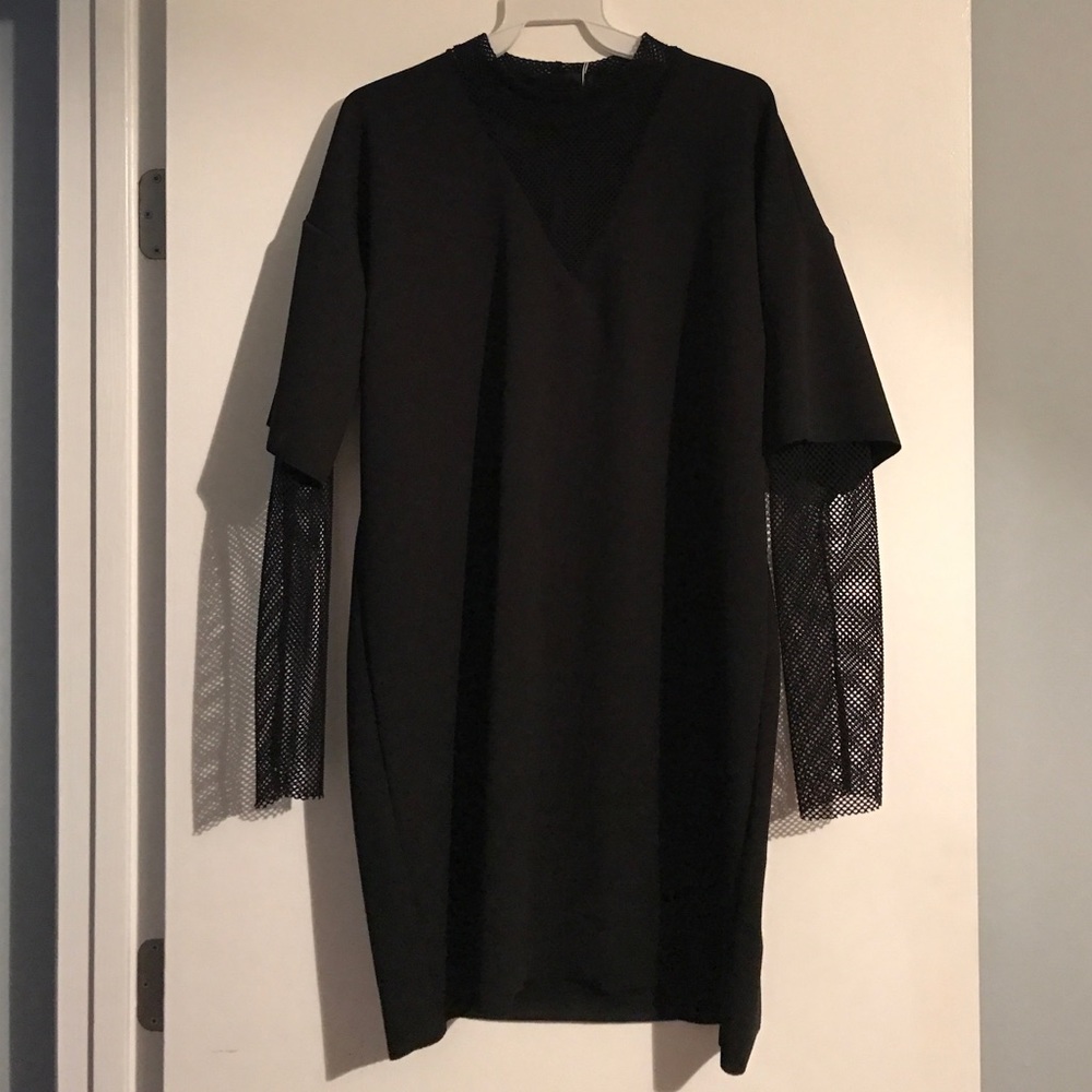 Mesh sleeve dress