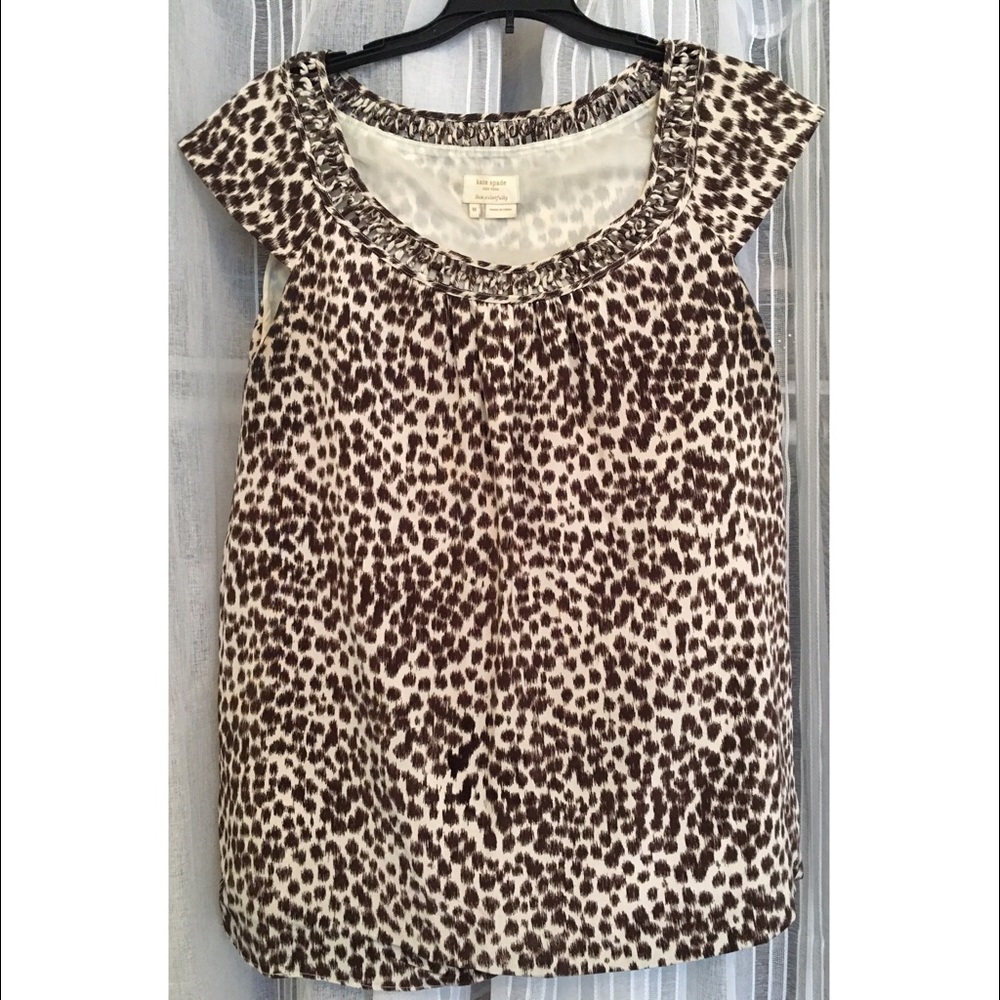 KATE SPADE NEW YORK leopard blouse size M