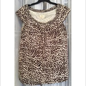 KATE SPADE NEW YORK leopard blouse size M
