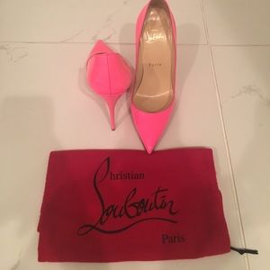 So kate Louboutin heels. Hot pink size 35.5 (5.5)