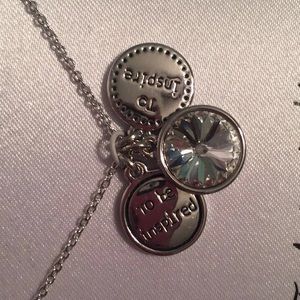 Swarvoski three charm inspirational necklace