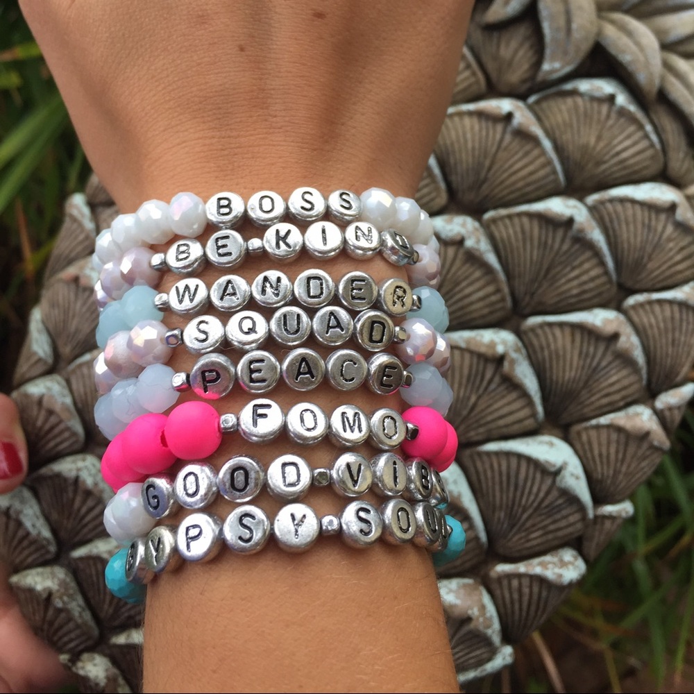 Custom made stretchy bracelet sets