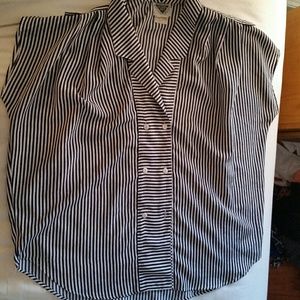 Vintage black & white striped Jacques Vert blouse