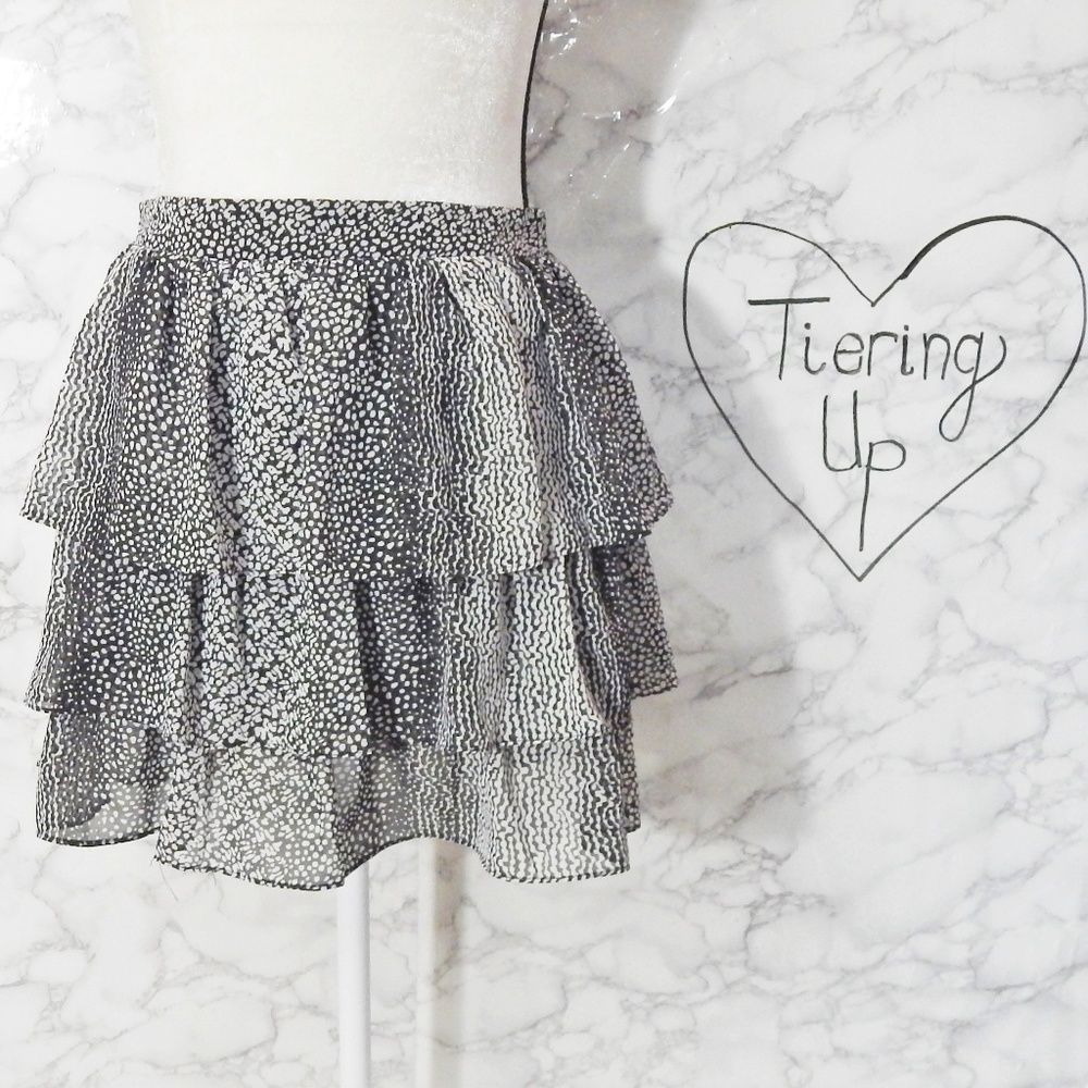 Three tiered ruffled skirt