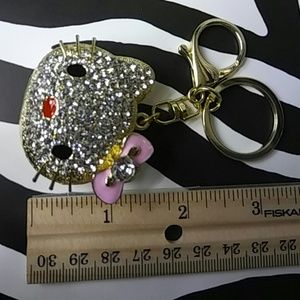 Hello. Crystal. Kitty. Keychain/Keyring