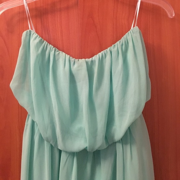 Windsor small sea green high-low strapless dress - Picture 2 of 3