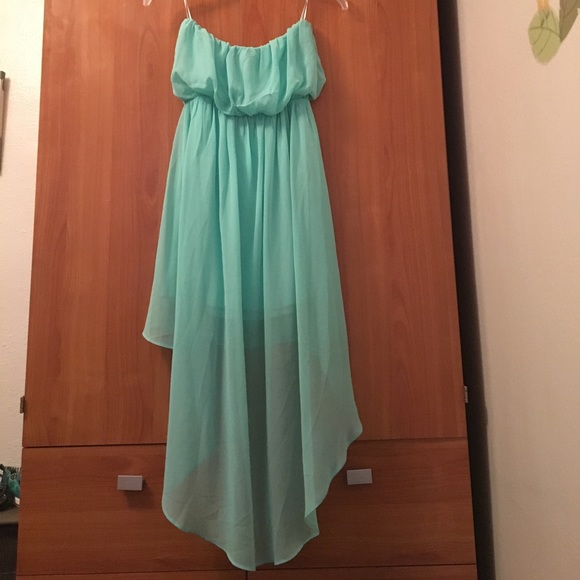 Windsor small sea green high-low strapless dress - Picture 3 of 3